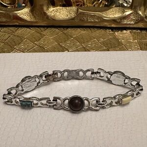 Elegant Silver Bracelet with Multicolor Accents